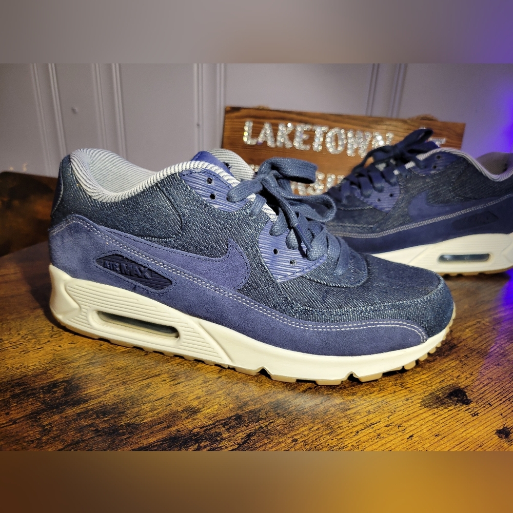 Nike Air Max 90 SE size 9 Womens Denim Bianary Blue/White Gum Sneakers w/ Soles - Picture 3 of 14